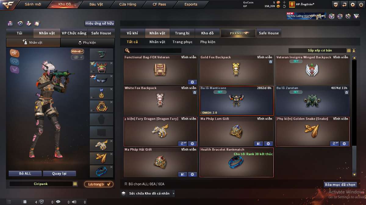shop acc cf uy tin gia re
